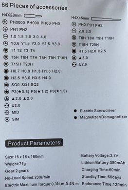 Викрутка електрична Electric screwdriver (з бітами) 1 шт Новий (TVC-000446)